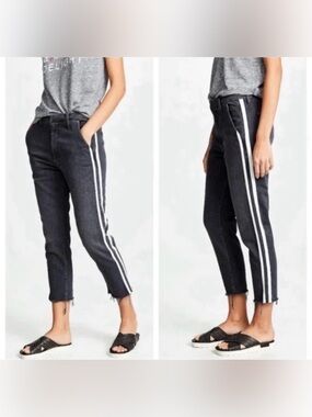MOTHER The Shaker Prep Ankle Fray in Dear Mr. Black Racer, Size 24